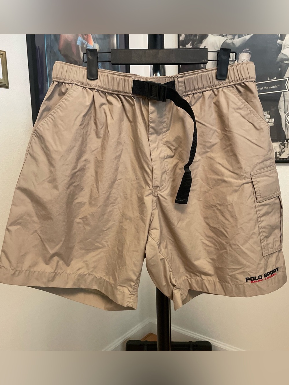 Authentic vintage 90s Polo Sport Ralph Lauren khaki hiking shorts in a Size Lg